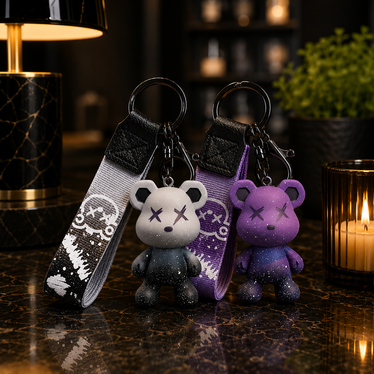 Galaxy Bear Keychain