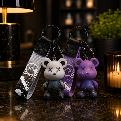 Galaxy Bear Keychain